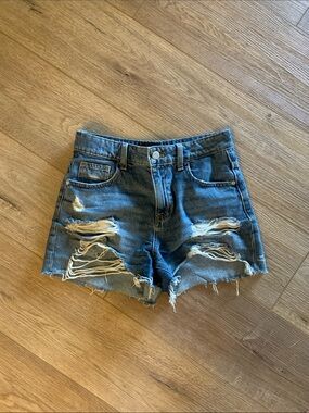 Guess high rise jean shorts